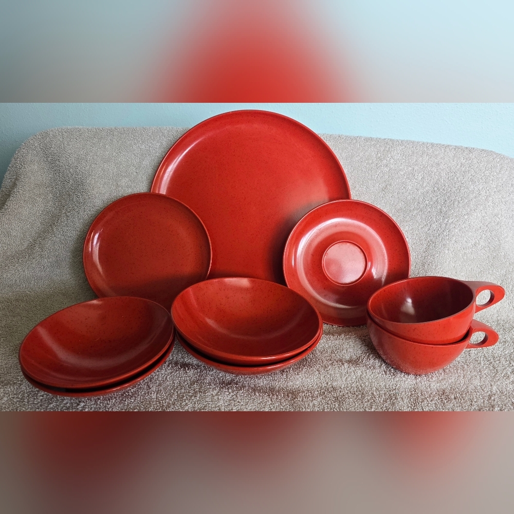 Holiday By Kenro Red Melamine 9 Piece Set